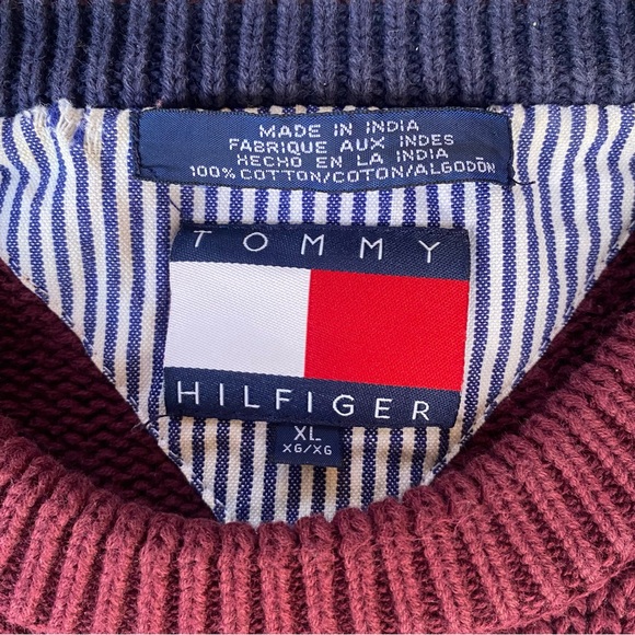 Tommy Hilfiger Oversized Wide Stripe Cotton Knit Crewneck Sweater Size XL - Picture 4 of 16